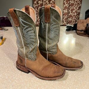 Anderson Bean Boots Havana Boar Rust and Moss Maddog Wide Square Toe Cowboy Boot
